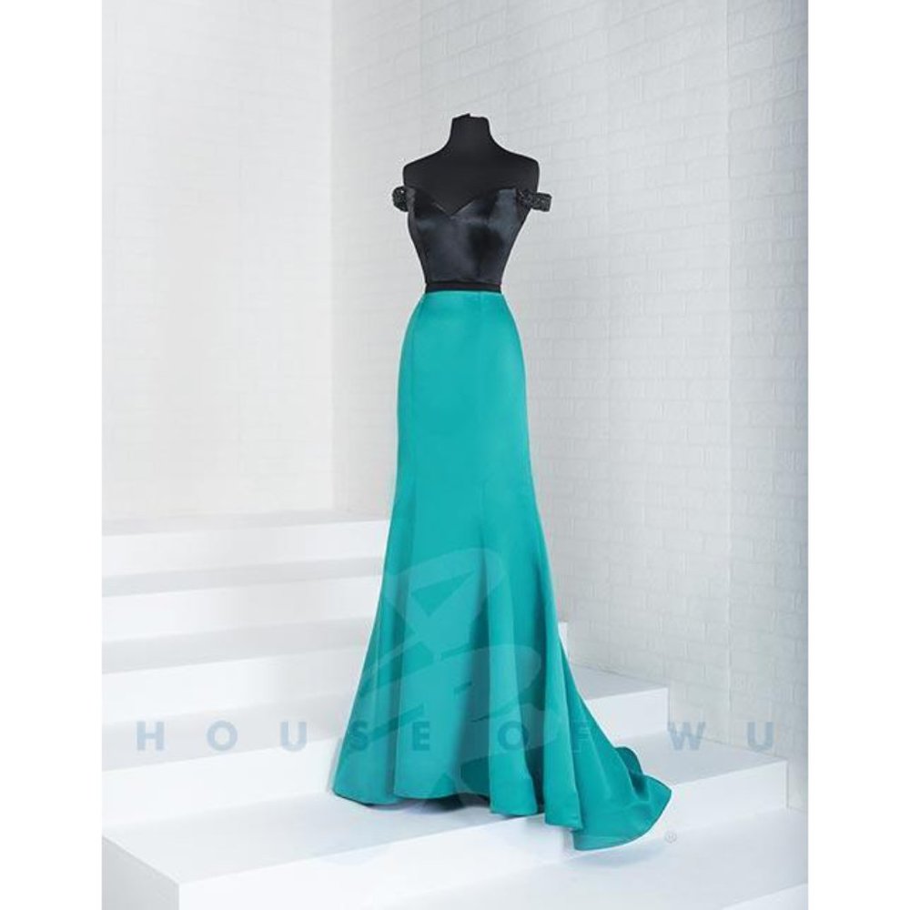 Studio 17 Prom Dress 12678 - Two Piece Beaded Off-Shoulder Satin Trumpe Size 6